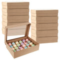 10 Pack Brown Cupcake Boxes 24 Standard Cupcake Containers with Window 15x11x3.9 Inches Dessert Shooter Boxes for Party Wedding Bakery Packaging - color: Brown (10 Pack)
