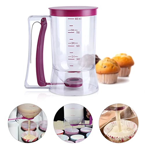 Pancake Batter Dispenser, Cupcake Batter Dispenser Biscuit Separator with Measuring Label Kitchen Baking Tool for Cupcakes, Waffles, Muffin Mix, Cake or Any Baked Goods
