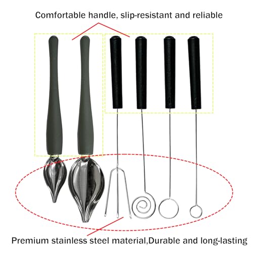 4 Candy Chocolate Dipping Fork + 2 Culinary Drawing Decorating Spoon Set - size: 4 Chocolate Dipping Tools+2 Decorating Spoon