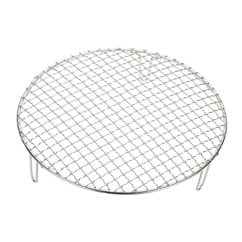 uxcell 11 Inch Round Cooking Rack, Stainless Steel Canning Racks with Legs, Barbecue Mesh Grill for Baking Cooling Steaming Cookware - size: 11 Inch
