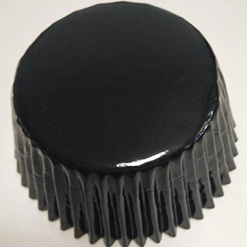 Black Foil Metallic Paper Muffin Cupcake Liners case Baking Cups 100 pcs,Standard Size 2x1.25inch - color: black foil