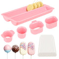 Antner Cake Pop Mold Set with Double Tray, Cake Pop Cutter, Lollipop Sticks - color: Pink (B)