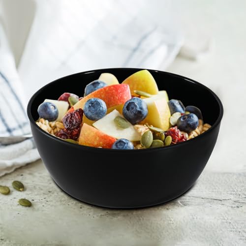 4-Piece Halloween Classic Plastic Bowls with Lids - 8/16/24/32oz - color: Black