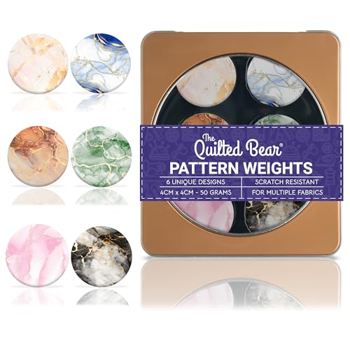 The Quilted Bear Fabric & Paper Pattern Weight Set, Marble - color: TQB - Marble