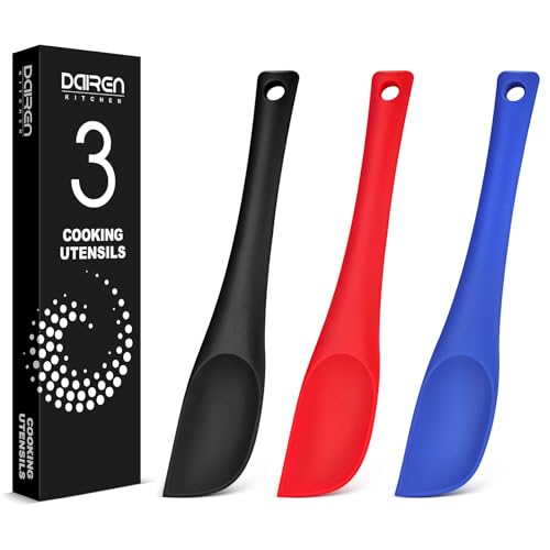 Silicone Spatula Scraper Set, Food Grade Rubber Spatulas, 3 Pack (11.3inch) - size: 11.3 inch