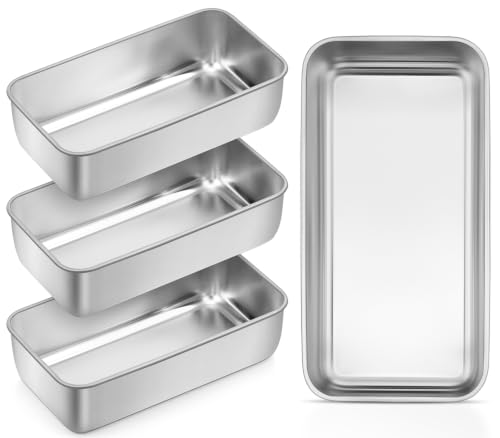Leonyo Non-Toxic 9x5IN Stainless Steel Loaf Pan for Baking Bread, 4 Pack - size: Medium