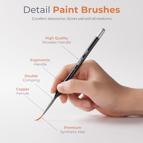 Nicpro 24 PCS Miniature Paint Brushes,Fine Tip Micro Detail Paint Brush Set - size: 24 PCS
