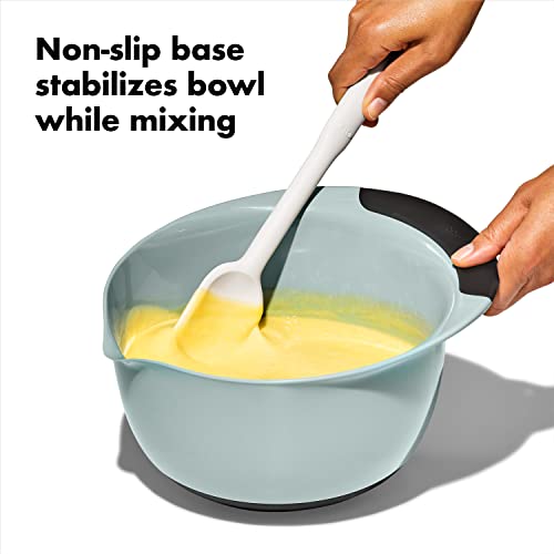 OXO Good Grips 3-Piece Plastic Mixing Bowl Set- Blue, Gray, Jade - color: Blue/Jade/Gray, size: Small, Medium, Large
