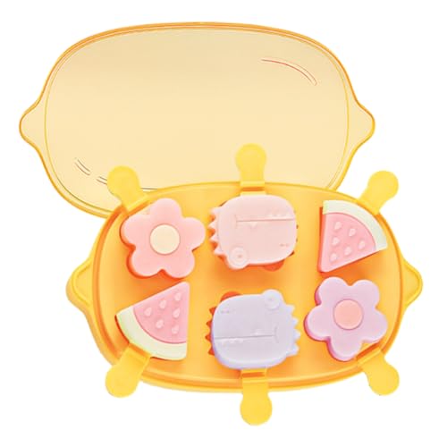 Lemon Popsicle Molds for Kids & Toddlers – Fun Mini Silicone Ice Pop Maker, Food Grade & Family Safe, Fruit Ice Cream Mold Set (Yellow-lemon(6 pieces)) - color: Yellow-lemon(6 pieces)