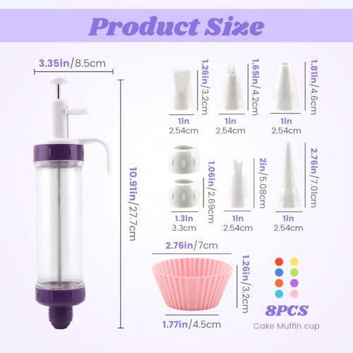 Dessert Decorator Piping Kit,Cake Decorating Gun for Frosting Cream