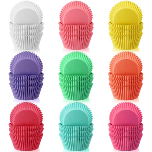 900 Pcs Rainbow Cupcake Liners, Colorful Standard Baking Cups - color: Solid Color