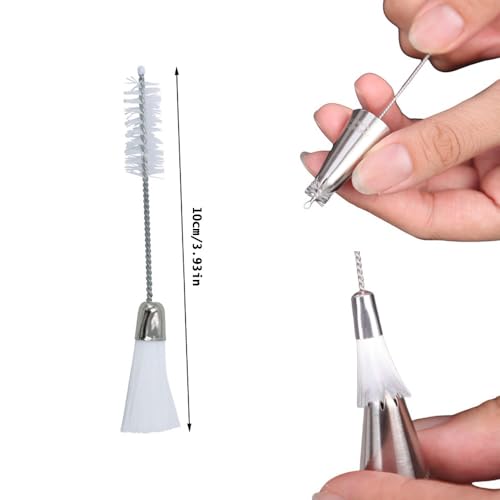 4 Pack Piping Tip Cleaning Brush Double-Headed Nylon Hard Bristle Brushes Pipe Tube Cleaner for Cake Decorating Tips Nozzle Baking Pastry Bags Mouth Frosting Icing Dispenser