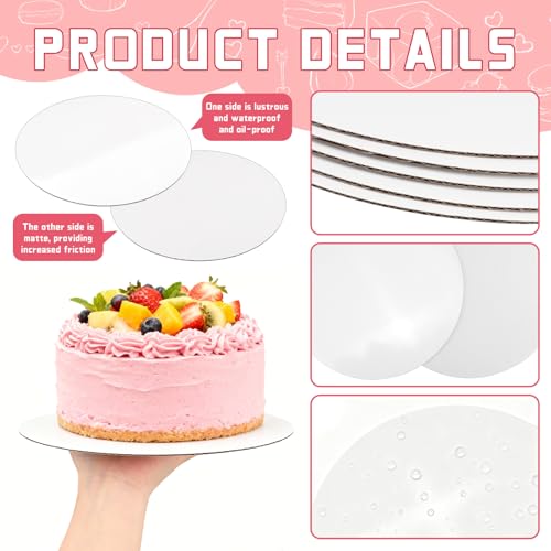 8 Pack 10 Inch Round Cake Boards,White Cardboard Cake Rounds - color: White, size: 10Inch, style: Classic Round