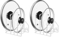 Poeland Kitchen Pot Lid Organizer, Pan Rack with 4 Compartments, Pantry Organizer Rack for Dinnerware, Bakeware, Cookware, Cutting Boards, Pan Lids (Small Size, White) (Pack of 2) - size: 6.1" x 4.2" x 6.1" (Pack of 2)