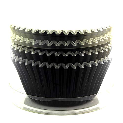 Foil Cupcake Liners Standard Paper Baking Cups 100 Pcs (Black) - color: Black