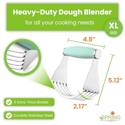 Spring Chef XL Pastry Blender, Durable Dough Blender For Baking - Mint - color: Mint, size: XL | Modern