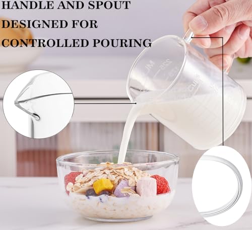 Ackers BORO3.3 Etched Glass Measuring Cup with Handle, 1 Cup, 8 oz, 250 ml - size: 250 ML (8 Oz, 1 Cup) - Etched Graduated
