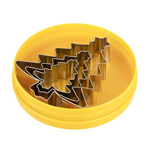 O'Creme Stainless Steel Christmas Tree Cookie Cutters, 1 Each of 3 Different Sizes - style: Xmas Trees