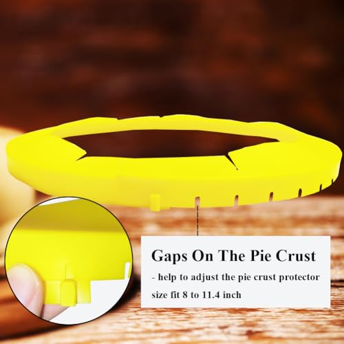 Adjustable Pie Crust Shields Baking Protectors, Silicone Cover Ring Fits 8-11.4 Inch Pies, Baking Pie Pizza Crust Shield Protector Cover for Edges (Yellow-1pcs) - color: Yellow-1pcs
