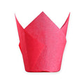 Red colour Large size Tulip Baking Cups 2-1/4"(Base diameter) x 4"(Wall height) Greaseproof paper baking cupcake Muffin liners, Case of 130 pcs - color: Red