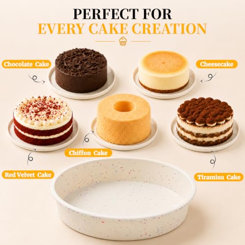 Vinino 10 Inch Cake Pans, 2 Pack Silicone Pans with Steel Frame - size: 10 Inch – Large