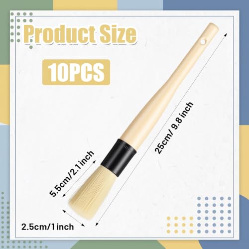10 Pack Detailing Brushes, Parts Cleaning Brush Set for Auto Engine, Car Detailing, Wheels, Air Vents, Engine Bay Cleaner Tool with ABS Handle, Engine Cleaning Brushes for Tight Spaces