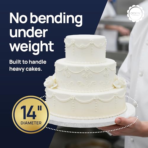 White Round Cake Drum Boards 14 Inch, 1/2" Thick, 5-Pack - color: White, size: 14"