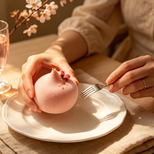 3D Silicone Peach Shaped Mousse Molds for Chocolate, Candy, Jello - color: White-Dome(R0245)