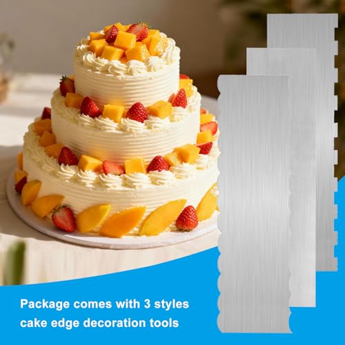 8.7 Inch Stainless Steel Cake Scraper, 3 Pieces - size: 3 Pieces