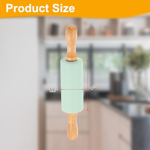 uxcell 4 Inch Silicone Rolling Pin Small Dough Roller Mint Green - color: Mint Green, size: 4 Inch