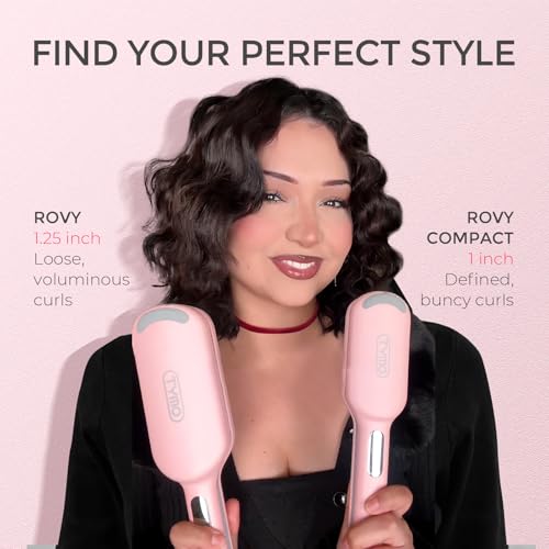 Curling Iron Hair Crimper Waver, TYMO ROVY Beach Waves Hair Curler - color: Pink, size: 1 inch