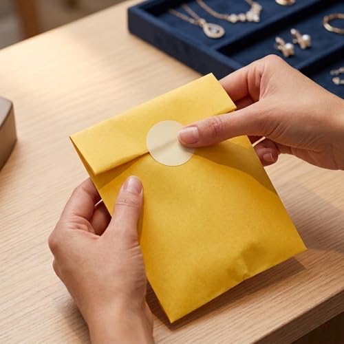 Quotidian Lemon Yellow Flat Greaseproof Paper Cookie Bags 4x6 in, 100 Count - color: Lemon Yellow