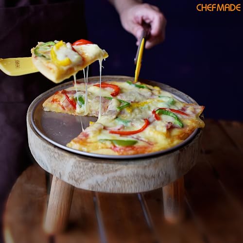 CHEFMADE Pizza Pan, 8-Inch Non-Stick Pancake Bakeware for Oven Baking (Champagne Gold) - size: 8" Pizza