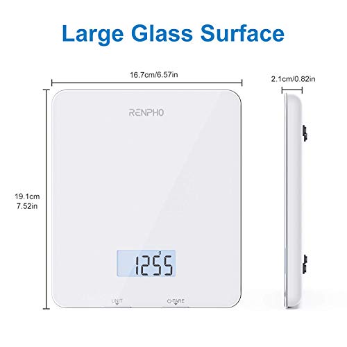 RENPHO Smart Food Scale with Nutritional Calculator, Bluetooth App, 11lbs - color: White