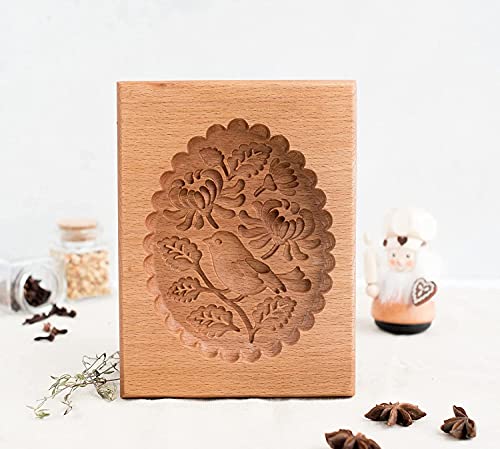 Carved Wooden Gingerbread Cookie Mold,3D Wooden Baking Mold Cookie Biscuit Press Stamp Molds,Cookie Cutter,Cookie Stamp,DIY Biscuit Stamp Mould for Halloween Thanksgiving Christmas(Tit) - color: Tit