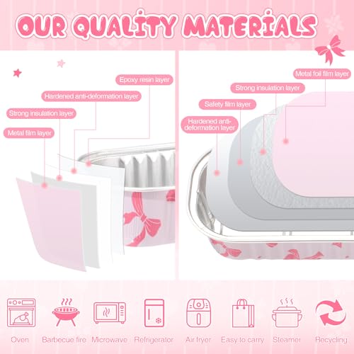Tioncy 100 Pcs Mini Loaf Pans with Lids Spoons, Bow - style: Bow
