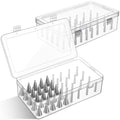 2 Pcs Piping Tip Box with Fixed Pins, 84 Tip Storage, Clear - color: Clear