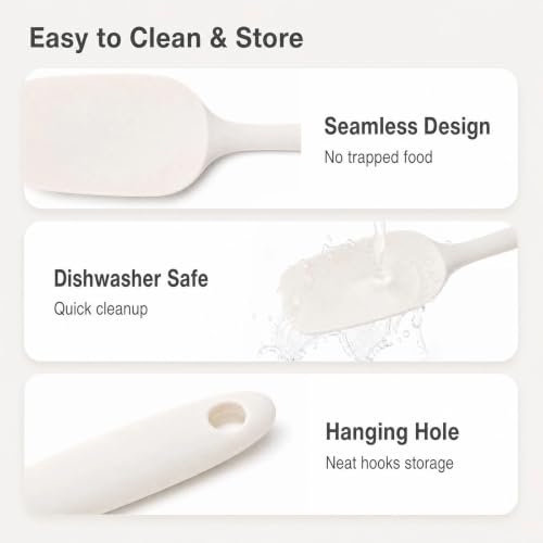 6-Piece Silicone Kitchen Utensil Set, Heat Resistant Silicone Spatula Set for Baking and Cooking - color: 6Pcs White Silicone Spatula Set