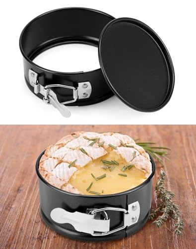 QWORK 4 Inch Springform Pan Set, Nonstick, Leakproof Mini Cheesecake Pans with Removable Bottom, Carbon and Stainless Steel Construction, 8 Pcs
