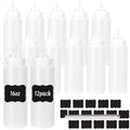 DHSBTLS 16 oz Plastic Squeeze Bottles with Tethered Caps, 12 Pack - color: 16oz-12 Pack