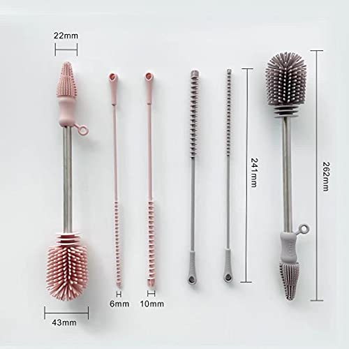 Haakaa Food-Grade Silicone Double-Ended Cleaning Brush (Brush-Grey) - color: Brush-grey