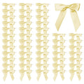 50 Pcs Satin Bows with Twist Ties, 2.5 Inch Gift Wrapping Bows, Yellow - color: Yellow