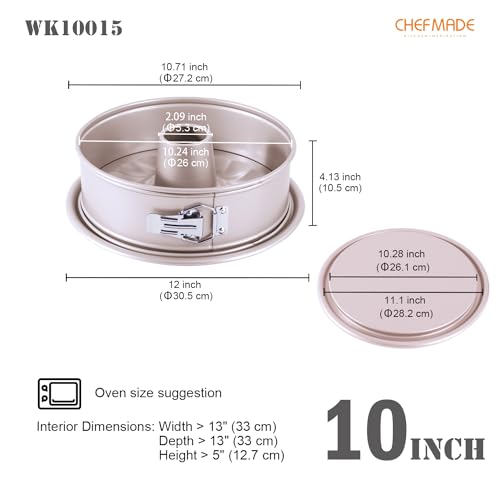 CHEFMADE 10 Inch 2‑in‑1 Springform & Tube Pan with Removable Bottom - size: 10" Springform Pan With 2 Bases
