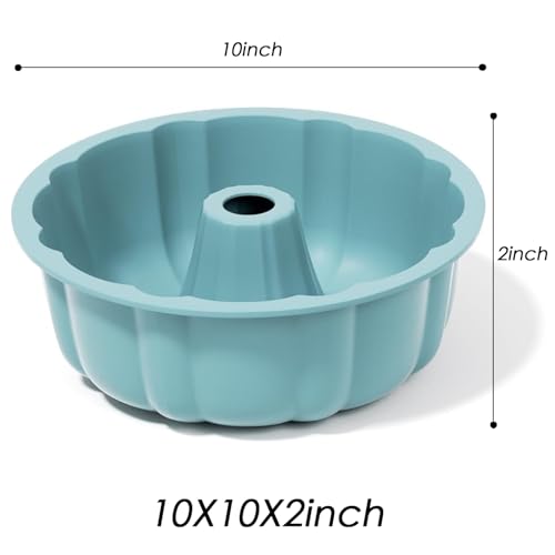 SOV silicone cake pan, silicone Cake Molds, Bakeware Non Stick 10 inch Pan for Jello,Gelatin,cake, Silicone Baking Molds for Cakes, Round Baking Pan (blue+1 pack) - size: Blue, 1 pack