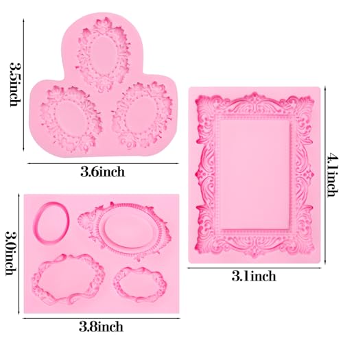 Silicone Picture Frame Molds for Resin Fondant Clay - color: Baroque Frame Mold(XL238)