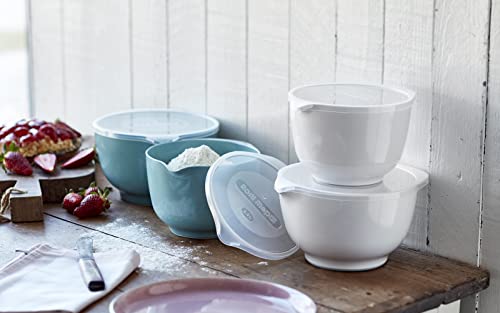 Rosti Margrethe Mixing Bowl Set with Lids, 2L/3L, White - color: White-Bowl/2