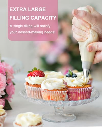 100 Pack 18 Inch Large Piping Bags, Disposable Tipless Icing Bags - size: 18in - 100 Pack