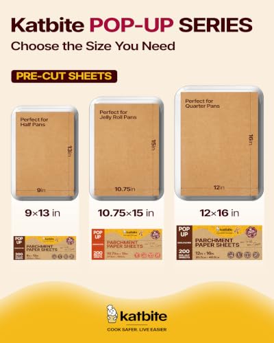 Katbite Pop-Up Parchment Paper Sheets, 10 x 15 Inch, 200 Count - size: 10x15 inch