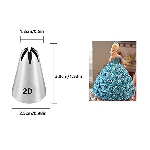Large Piping Tips Set,Icing Tips with 1M Open Star Decorating Tip,2D Drop Flower Frosting Tip,1A Round Pastry Tip and 895 Basketweave Piping Tip for Cake Cupcake Decorating,4 Pcs - color: Type 4