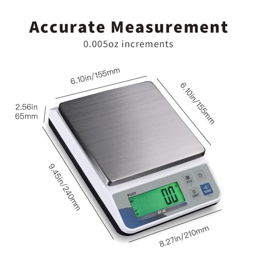 Polit 0.1g Precision Kitchen Scale 6.6lb/3kg, Digital Food Scale